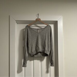 Free People Heather Gray Knit Top